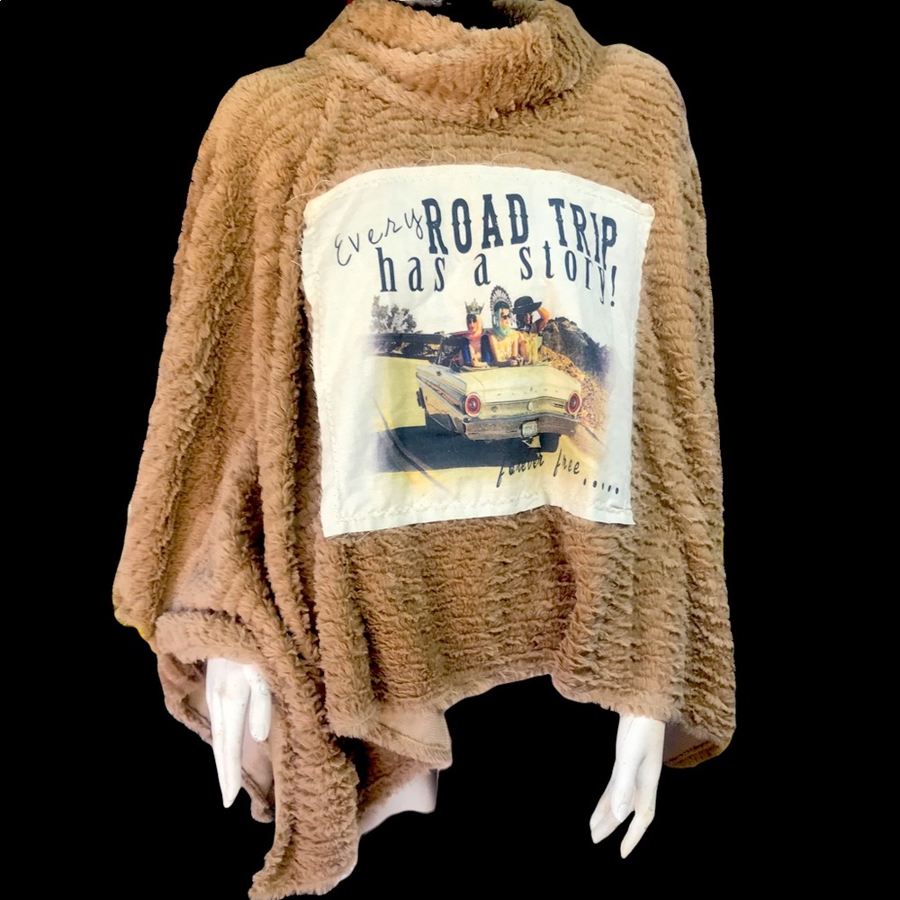 wool pancho  women one size Every Road Trip Has A Story